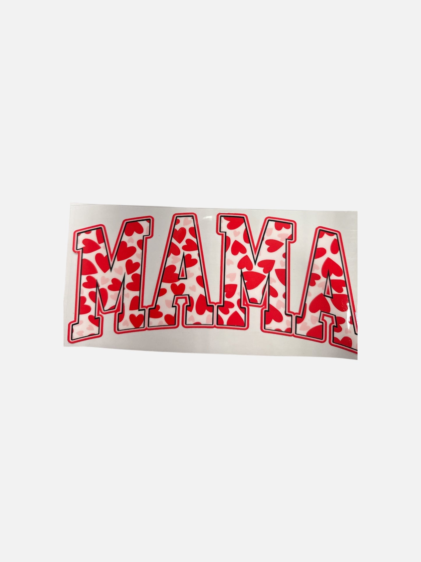 Mama Red Heart UV DTF 16oz Cup Wrap, #522