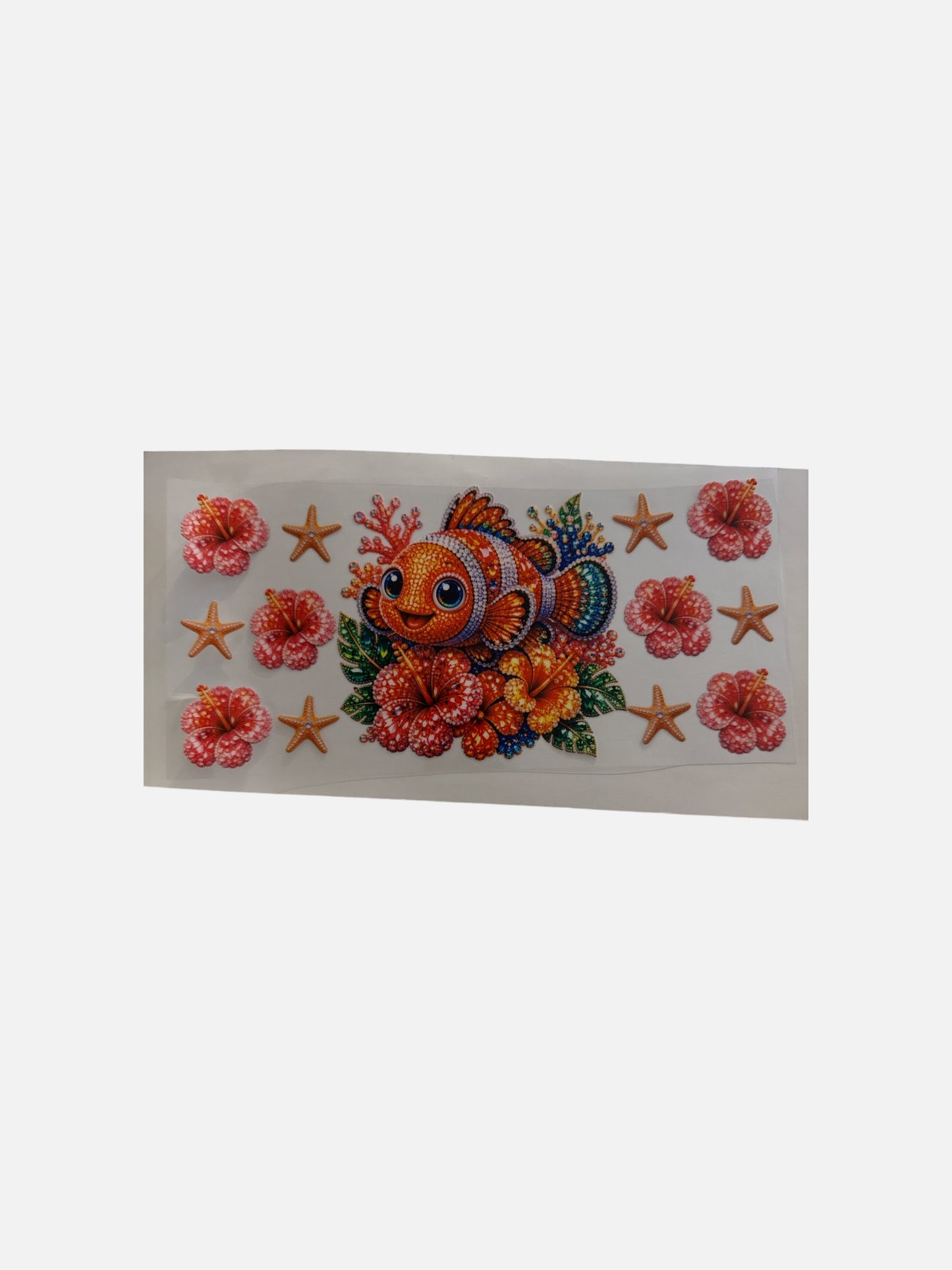 Clown Fish Rhinestone Cup Wrap 16oz UV DTF Cup Wrap #492
