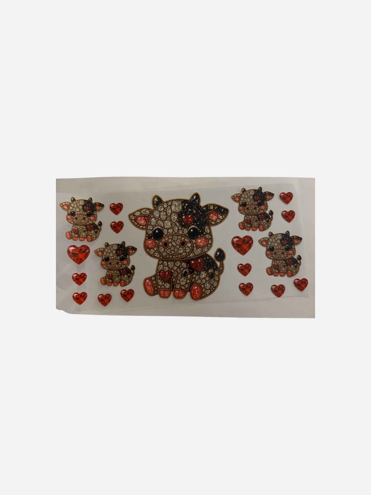 Bull Sitting Rhinestone Cup Wrap 16oz UV DTF Cup Wrap #494