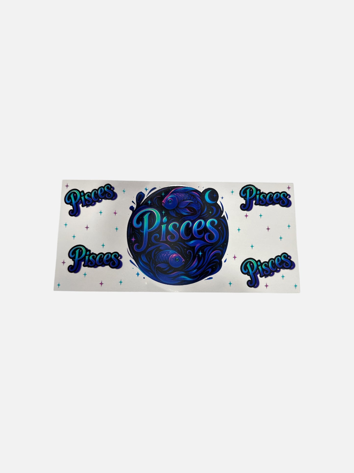 Pisces Zodiac Sign UV DTF 16oz Cup Wrap, #544 Tumbler Decal