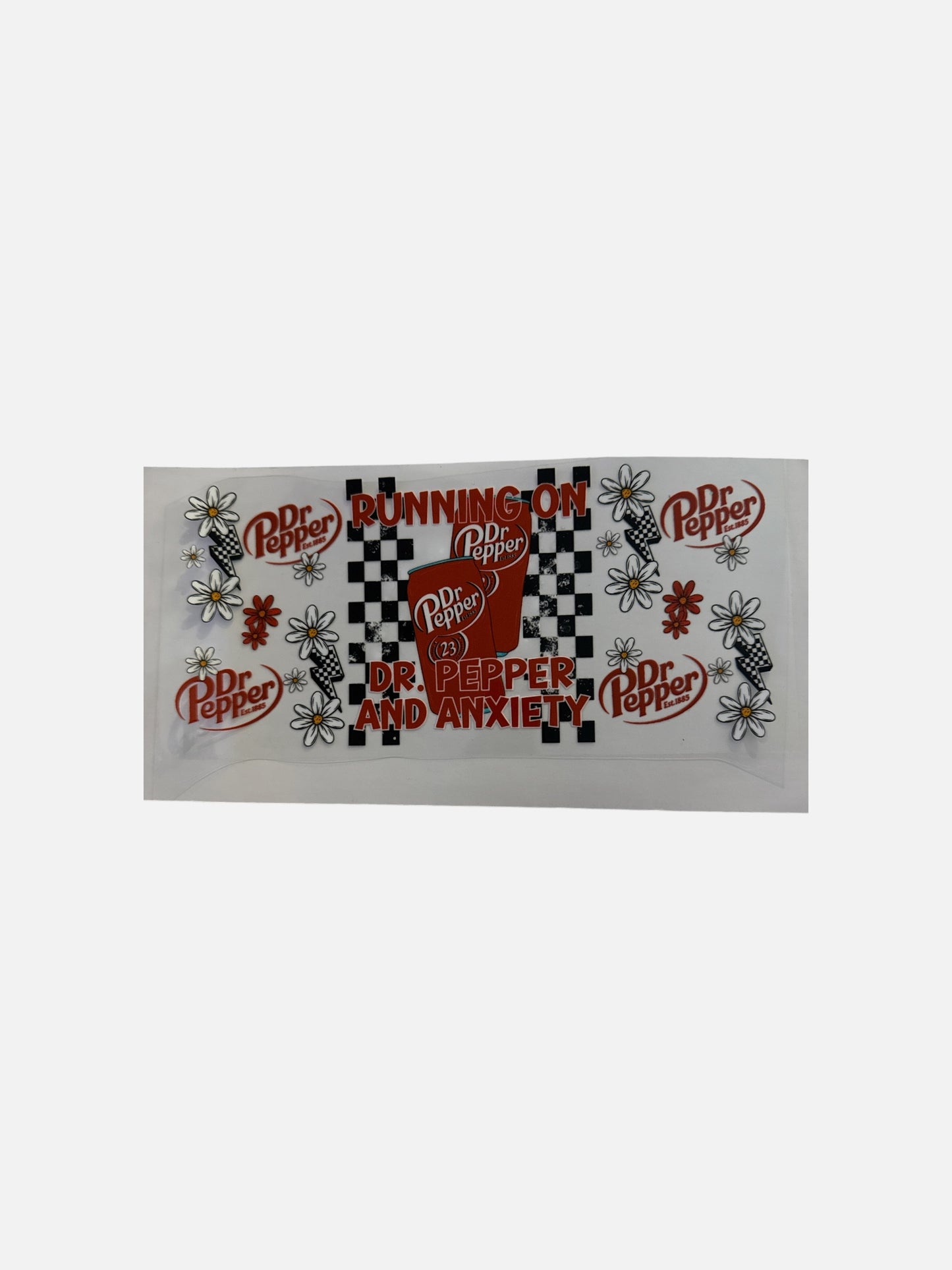Soda drinks and Checkers 16oz UV DTF Transfer for Cups #501