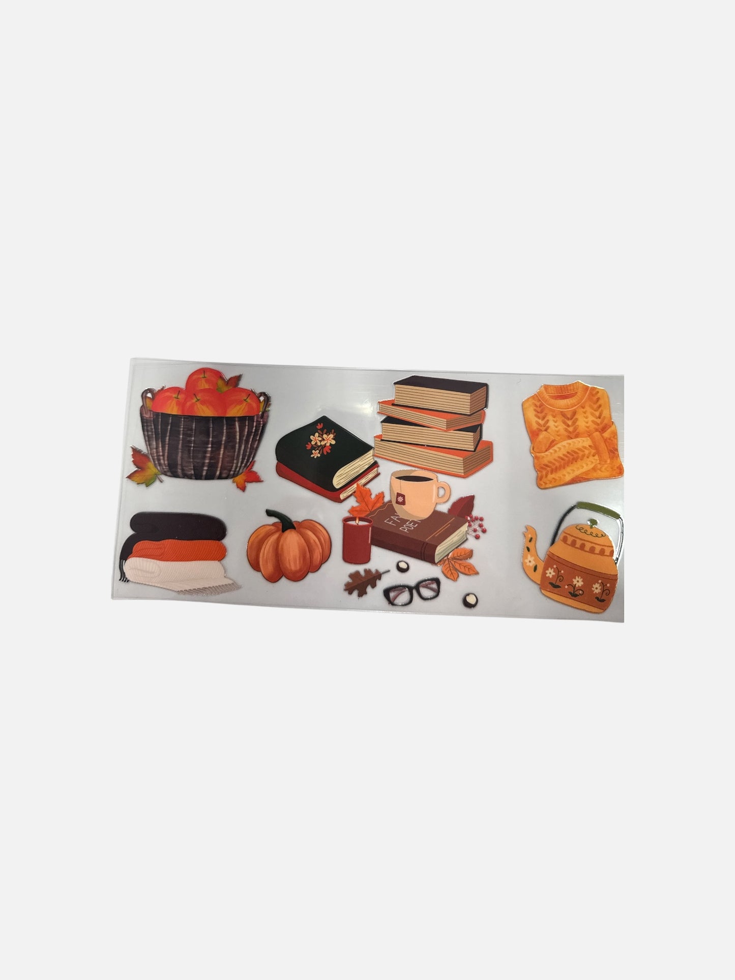 Book Wrap with pumpkins  UV DTF Transfer Wrap, #555 Decal