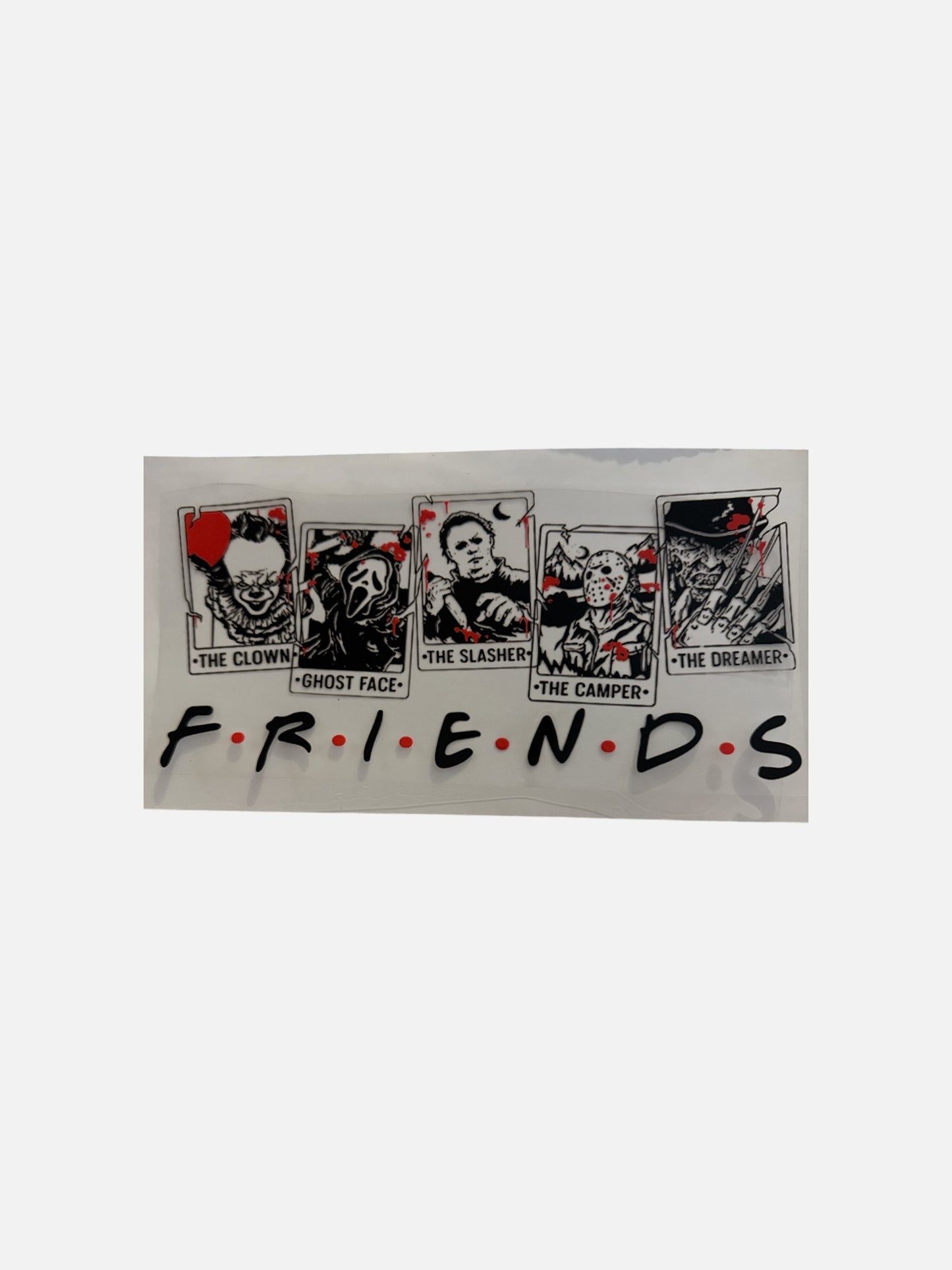 Scary Friends 16oz UV DTF Cup Wrap Transfer #504