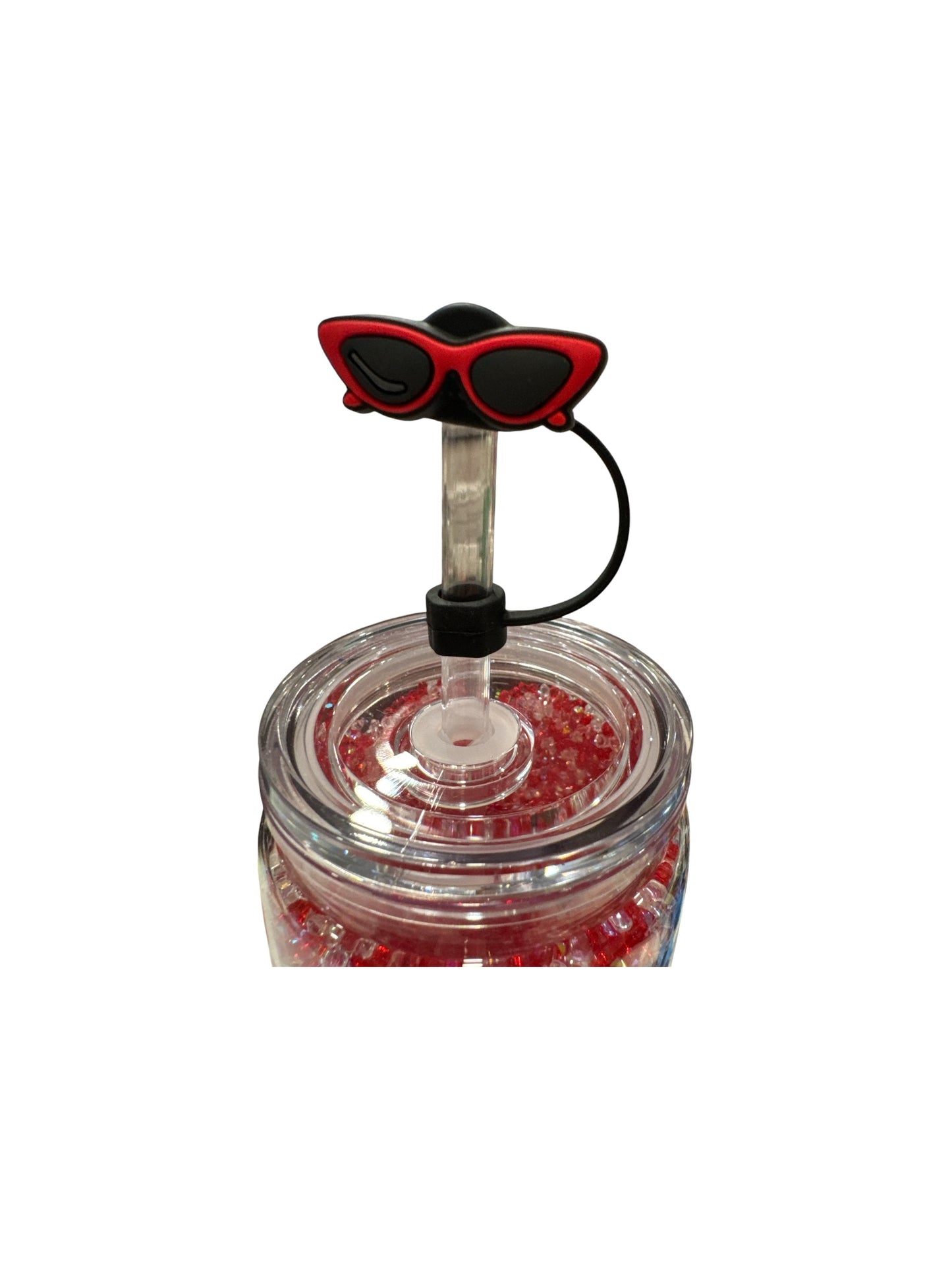 Sunglasses Straw Topper – Cute Silicone Drink Accessory for Tumblers