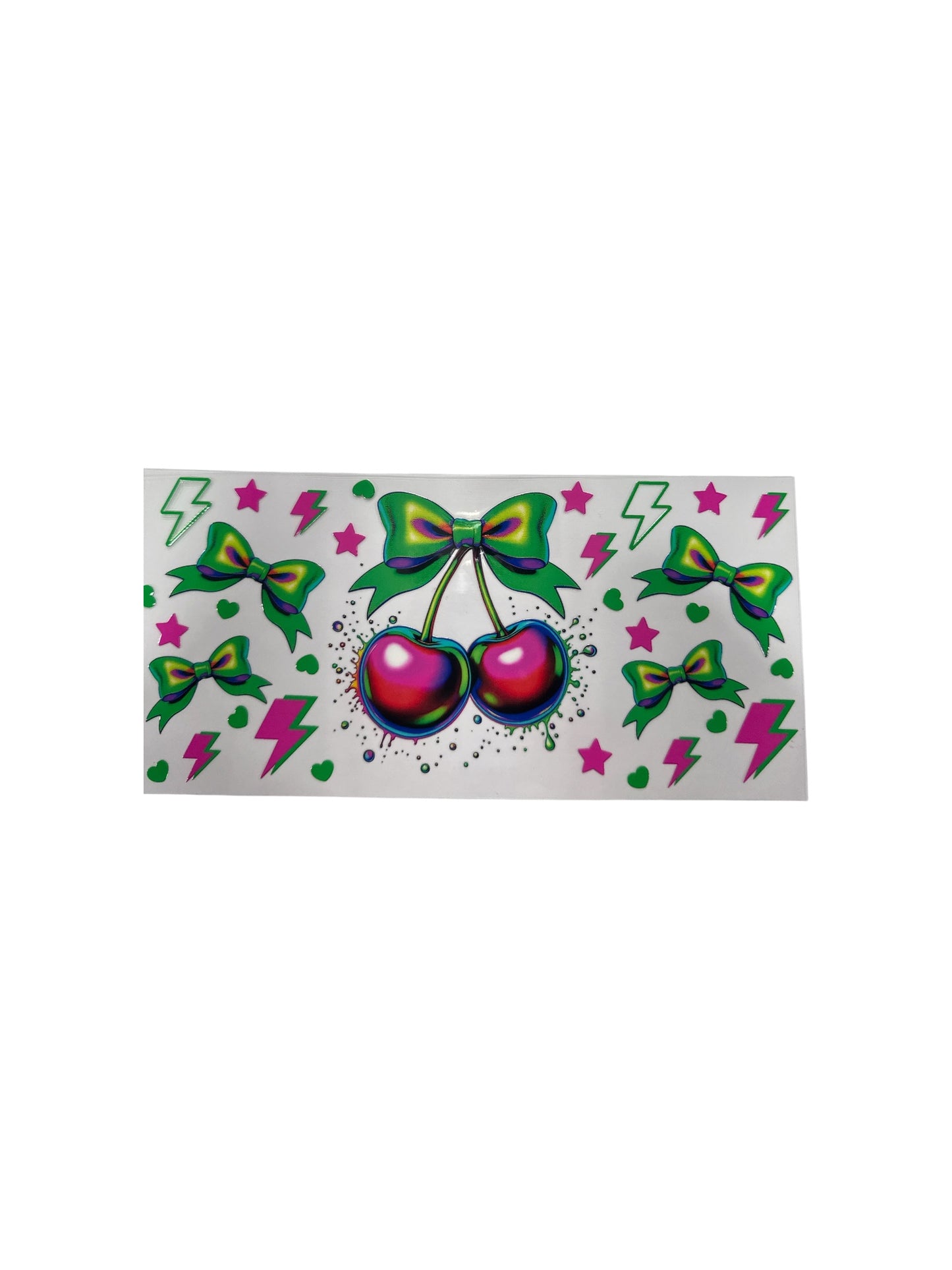 Cherries - Green and Pink UV DTF Cup Wrap – #559