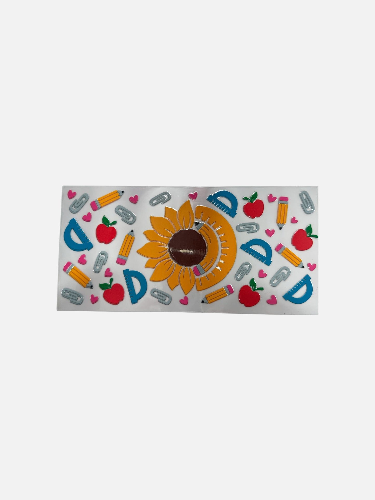Teacher Wrap with Sunflower 16oz UV DTF Cup Wrap Transfer for Cups #579