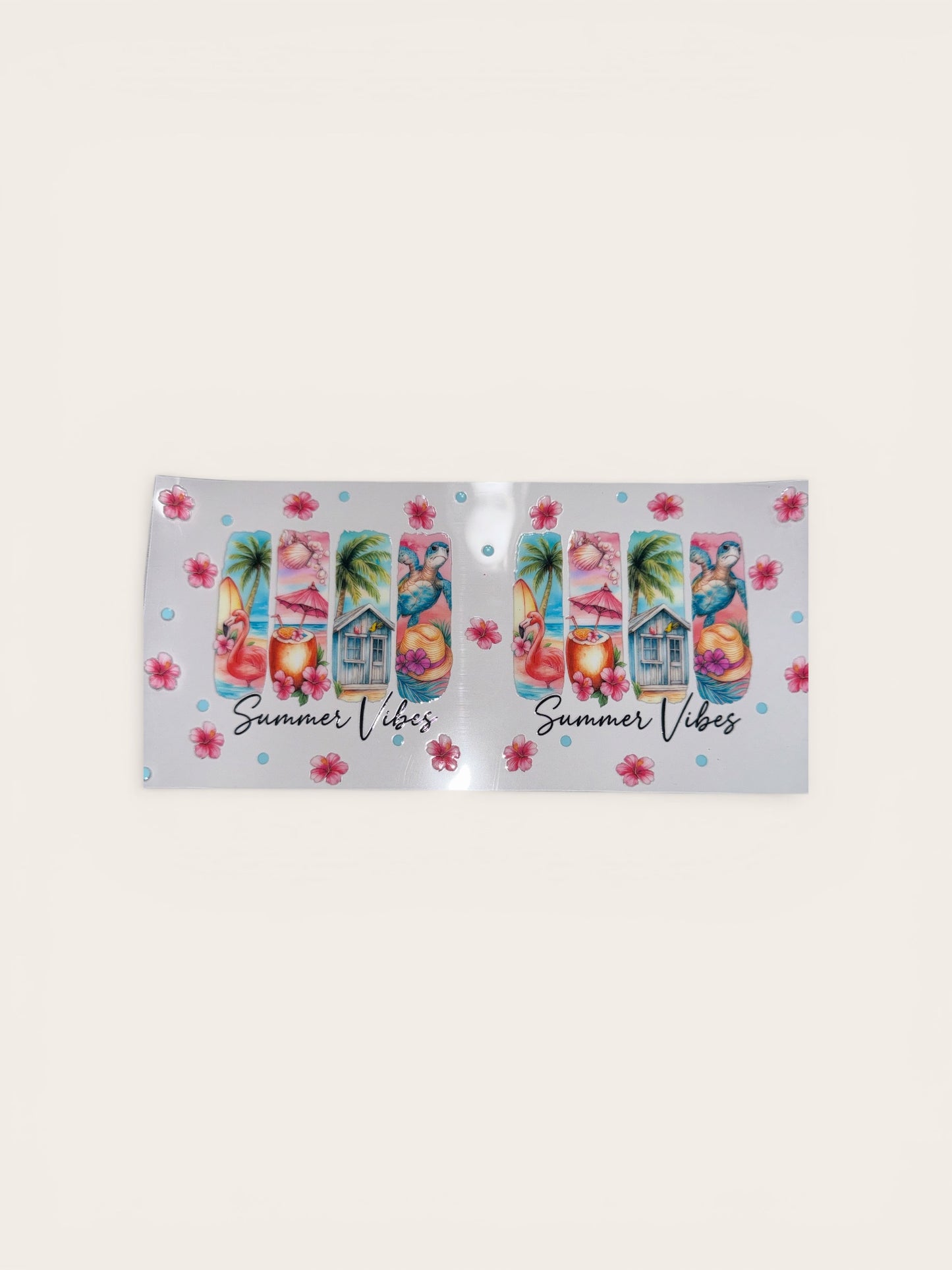 Summer Vibes UV DTF 16oz Cup Wrap, #234 Tumbler Decal