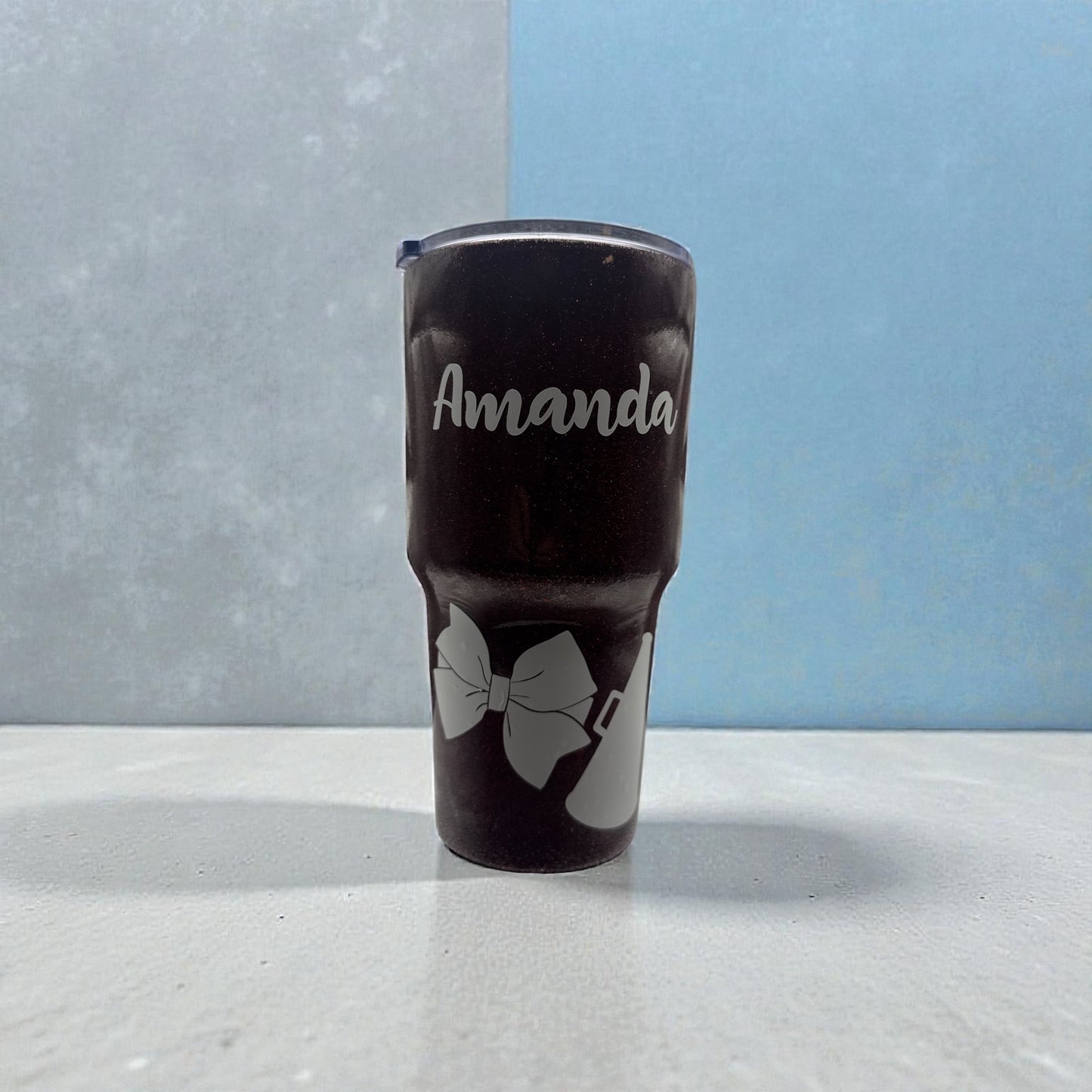 CHEER Mom Custom Personalized Glitter Stainless Steel 30oz Tumbler