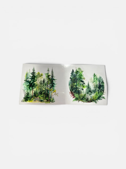 Forest Scene UV DTF 16oz Cup Wrap, #308 Tumbler Decal