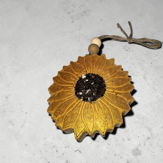 Sunflower Car Freshie – Handmade Hanging Car Air Freshener
