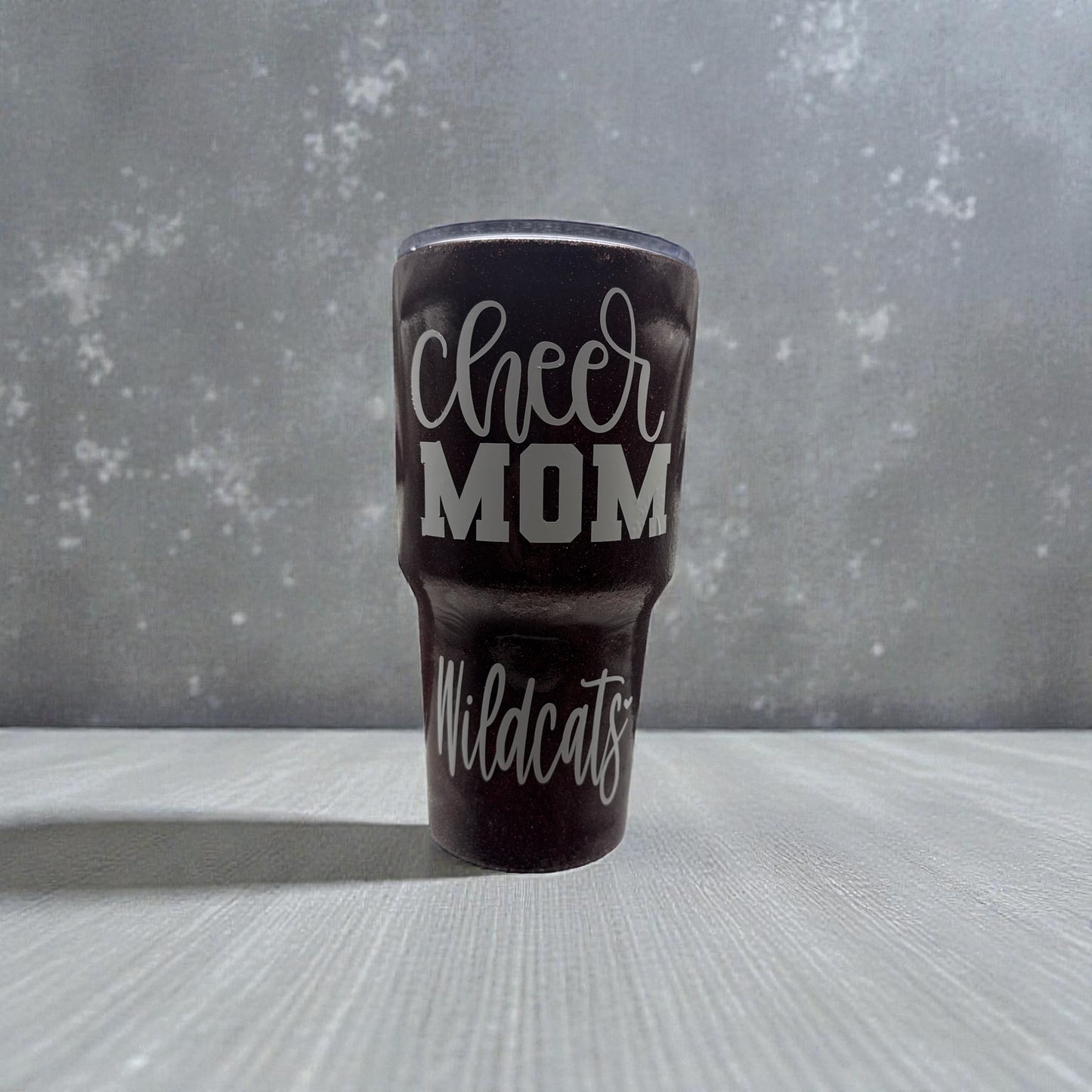 CHEER Mom Custom Personalized Glitter Stainless Steel 30oz Tumbler