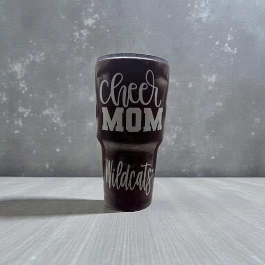 CHEER Mom Custom Personalized Glitter Stainless Steel 30oz Tumbler