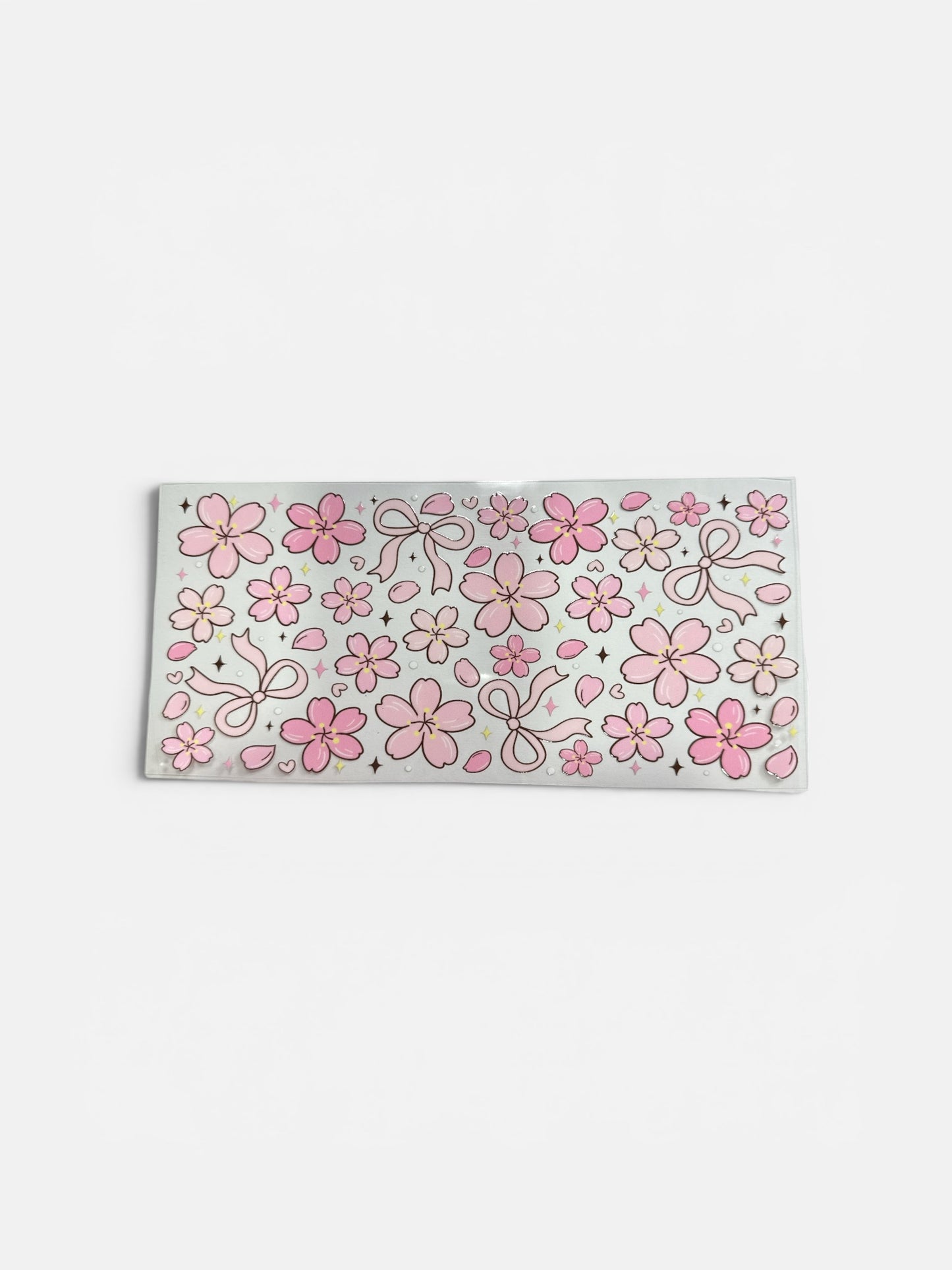 Pink Bows and Pink Flowers 16oz UV DTF Transfer for Cups #284