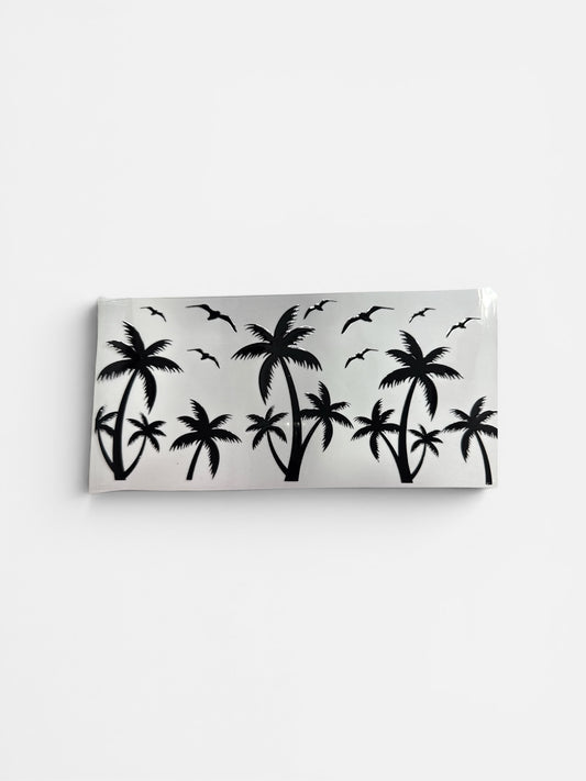 Palm Trees Black 16oz UV DTF Transfer for Cups #285
