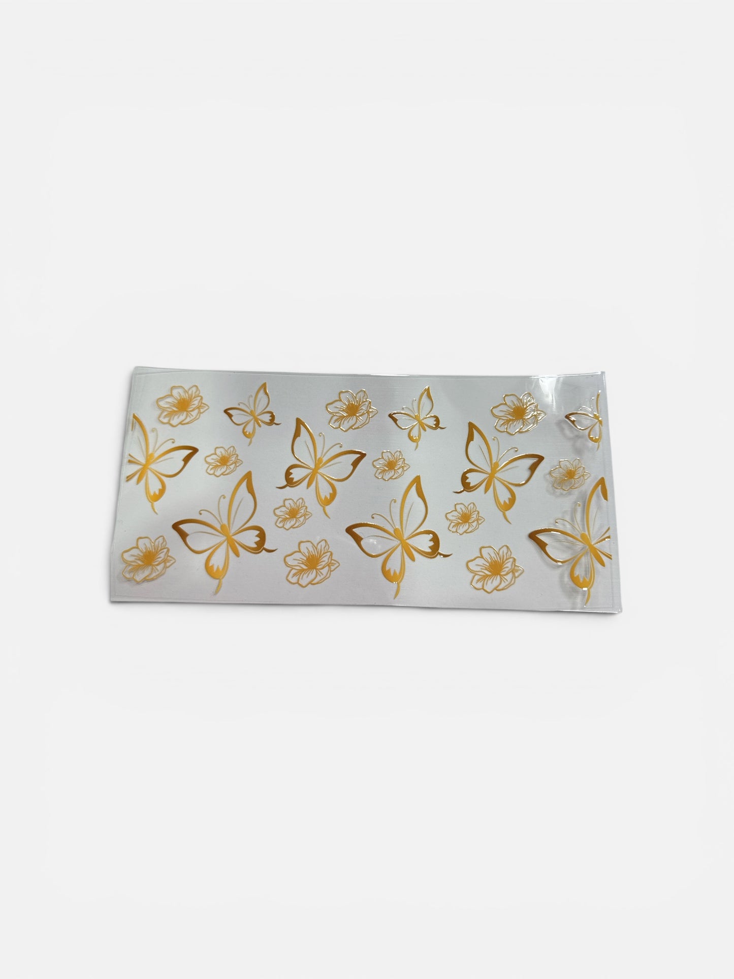 Butterflies Golden Yellow 16oz UV DTF Transfer #271 Cup Wrap