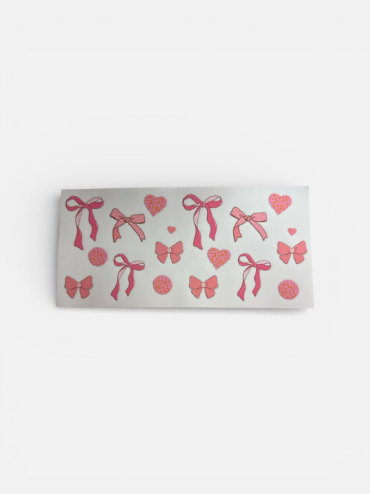 Pink Bows and Conchas 16oz UV DTF Transfer for Cups #134