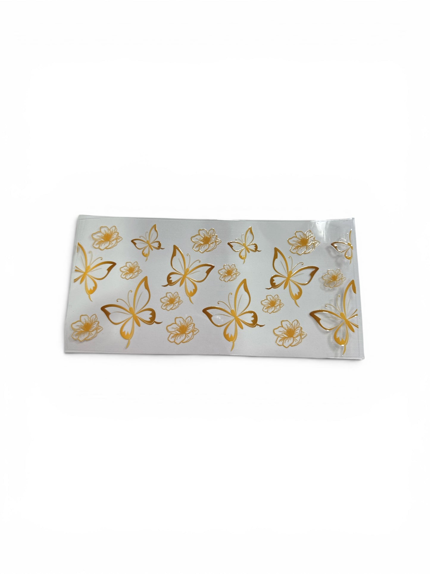 Butterflies Golden Yellow 16oz UV DTF Transfer #271 Cup Wrap