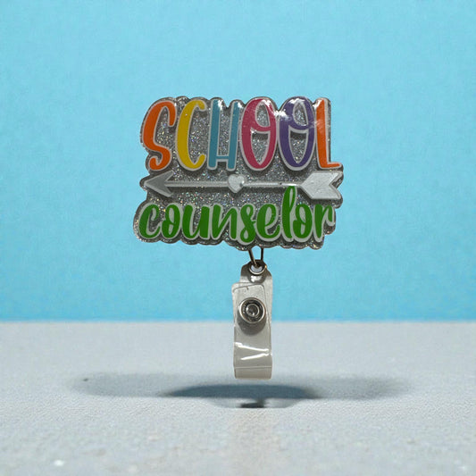 COUNSELOR, Badge Reel, School ID, Badge Holder, Alligator Clip