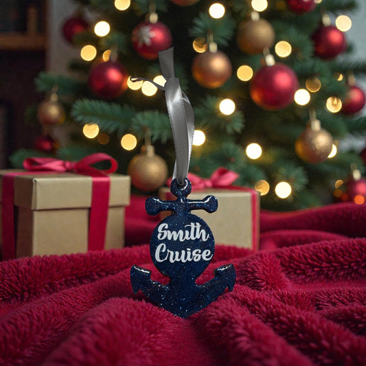 Nautical Personalized Anchor Ornament – Travel Memory Keepsake - Custom Beach Trip Keepsake