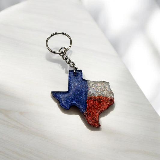State of Texas 2inch Keychain - State Colors