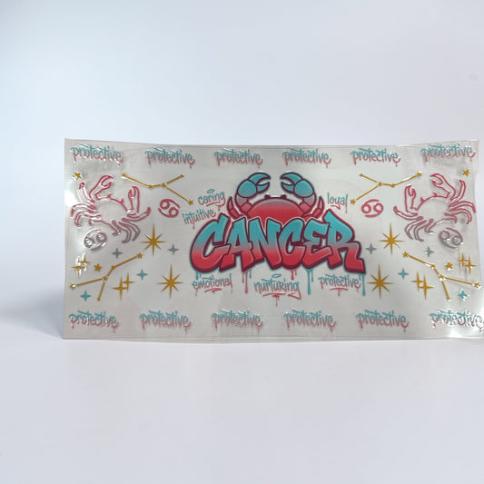 Cancer Zodiac Sign UV DTF 16oz Cup Wrap, #157 Tumbler Decal