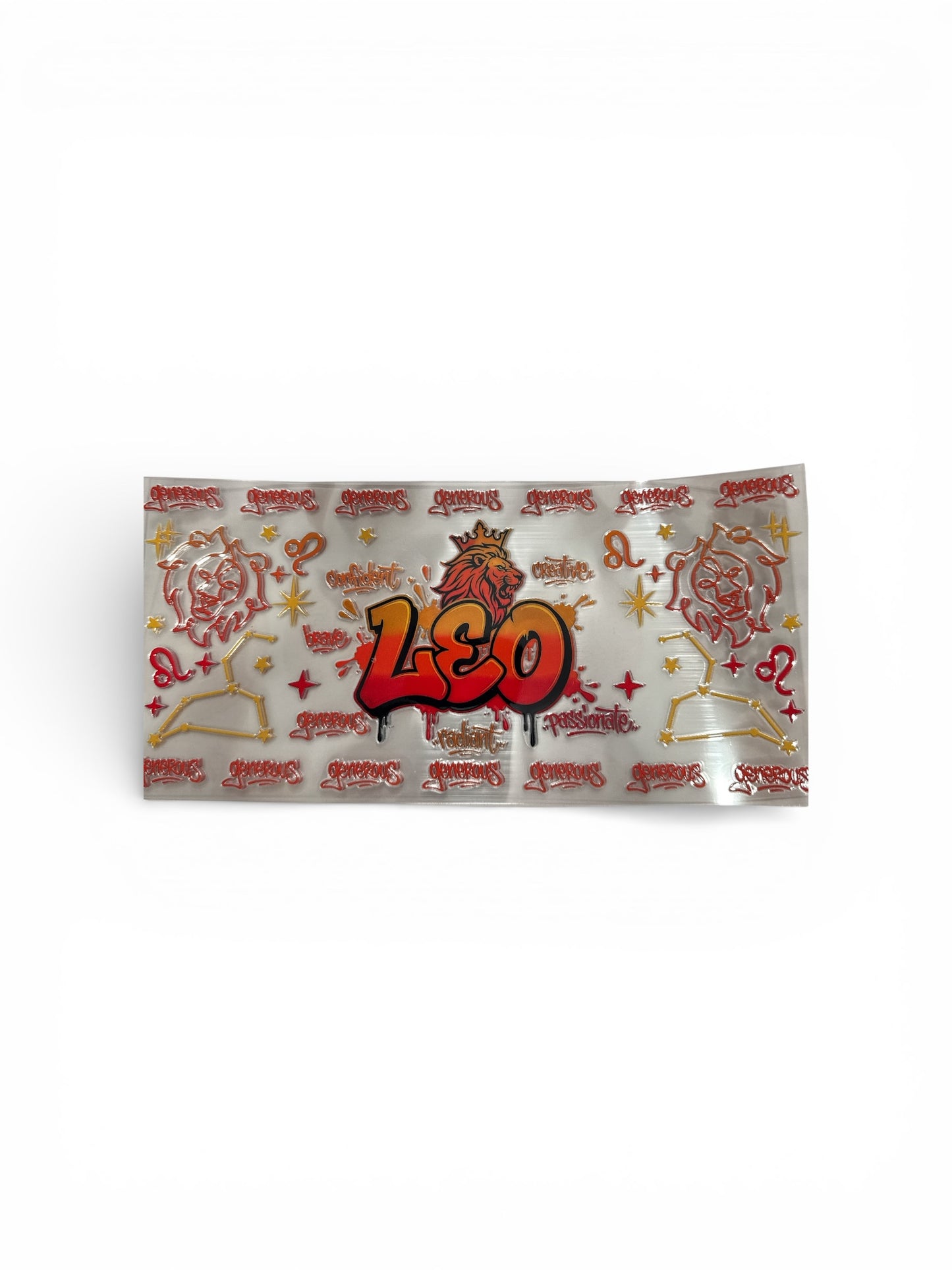 Leo Zodiac Sign UV DTF 16oz Cup Wrap, #160 Tumbler Decal