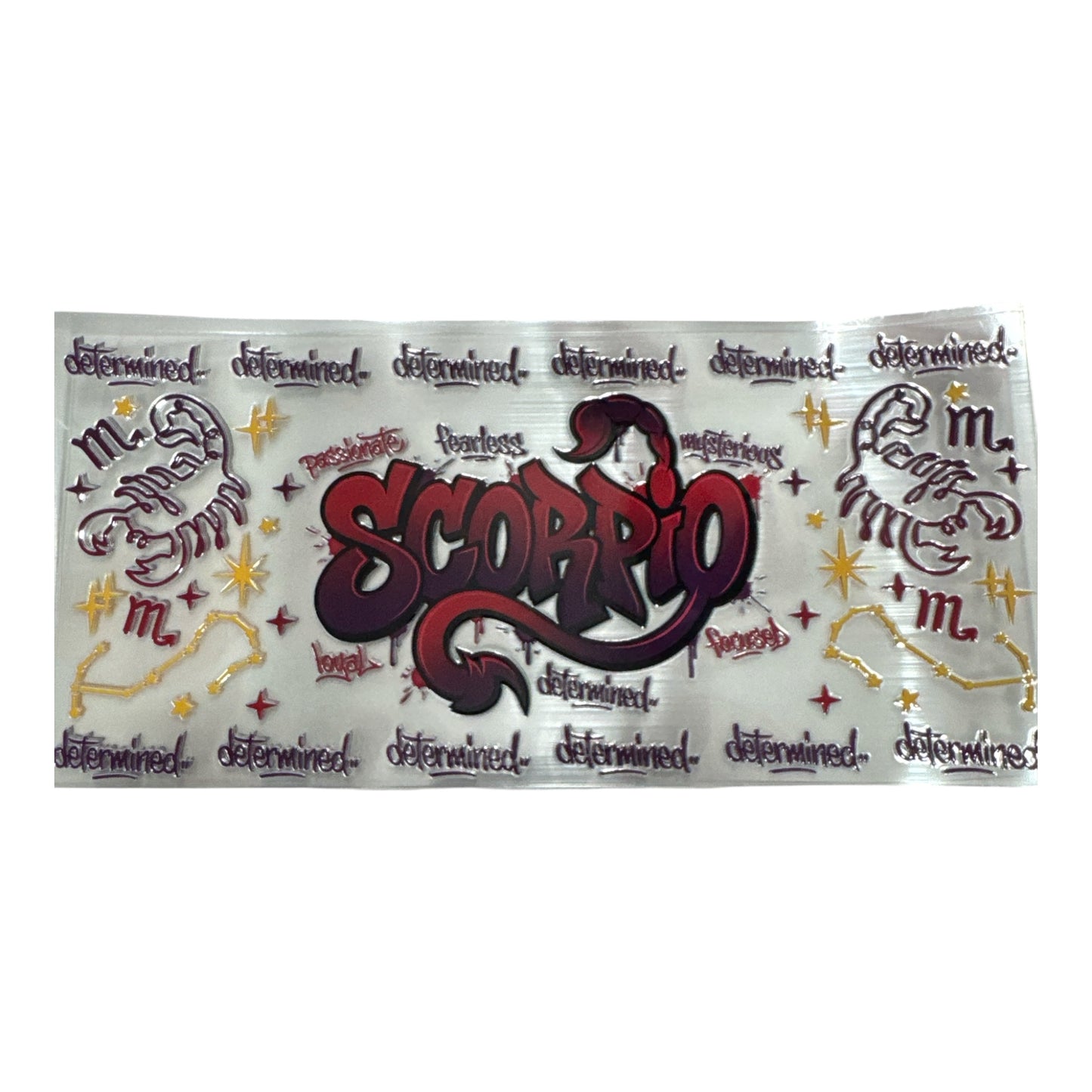 Scorpio Zodiac Sign UV DTF 16oz Cup Wrap, #164 Tumbler Decal
