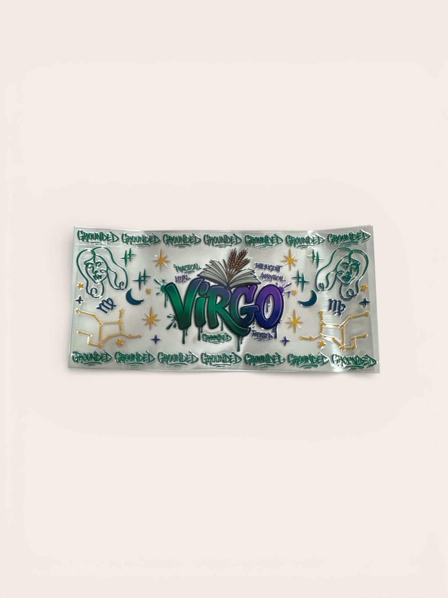 Virgo Zodiac Sign UV DTF 16oz Cup Wrap, #186 Tumbler Decal