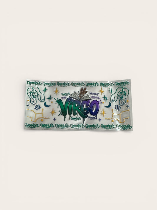 Virgo Zodiac Sign UV DTF 16oz Cup Wrap, #186 Tumbler Decal
