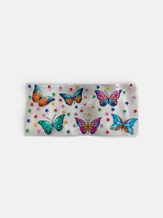 Butterflies Multicolor 16oz UV DTF Transfer for Cups #167