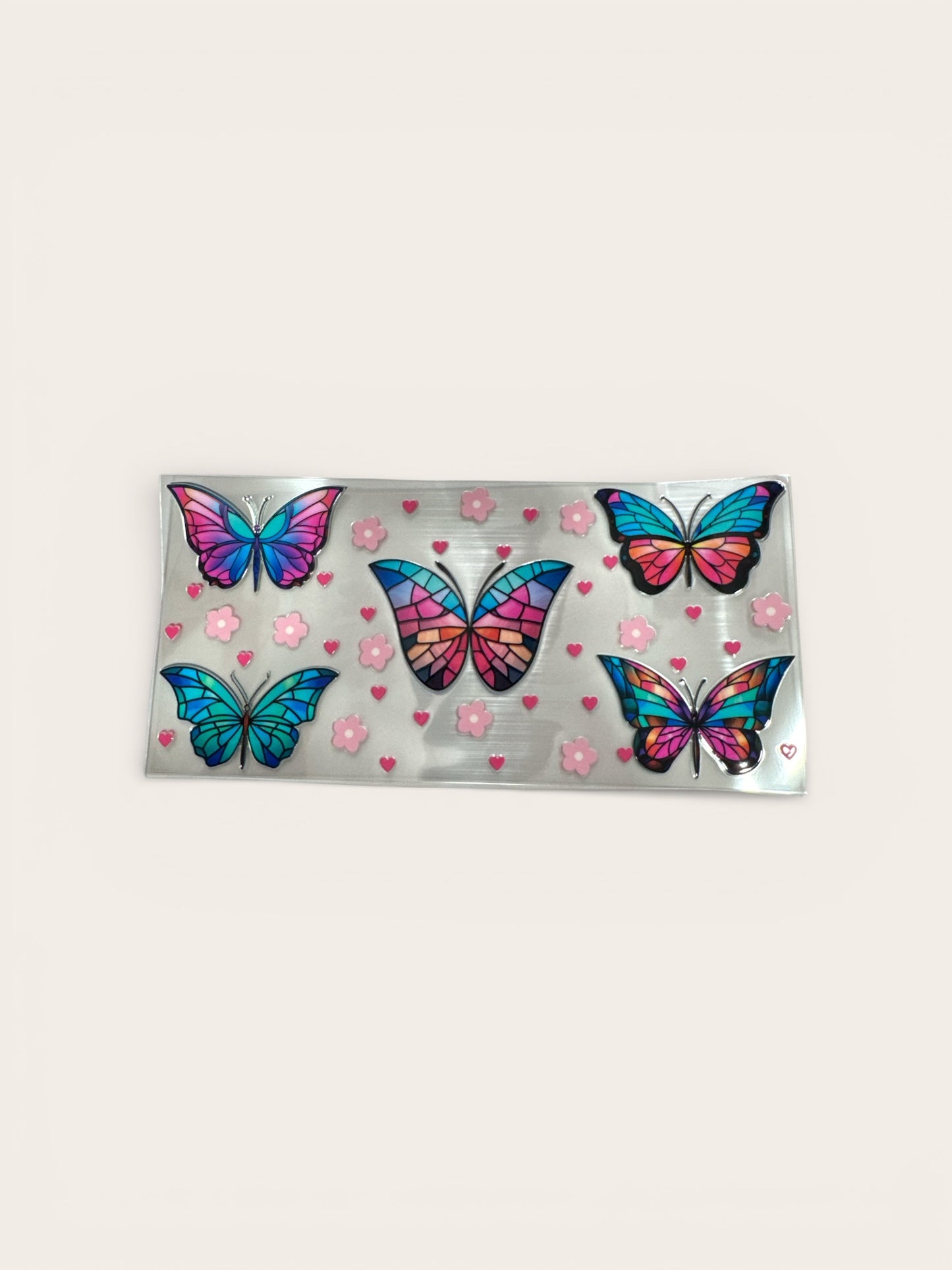 Butterflies - Large and Multicolor 16oz UV DTF Transfer for Cups #168