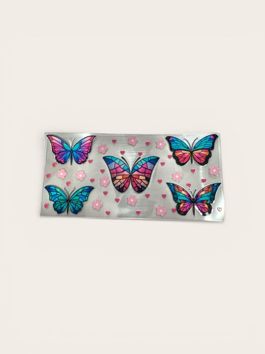 Butterflies - Large and Multicolor 16oz UV DTF Transfer for Cups #168