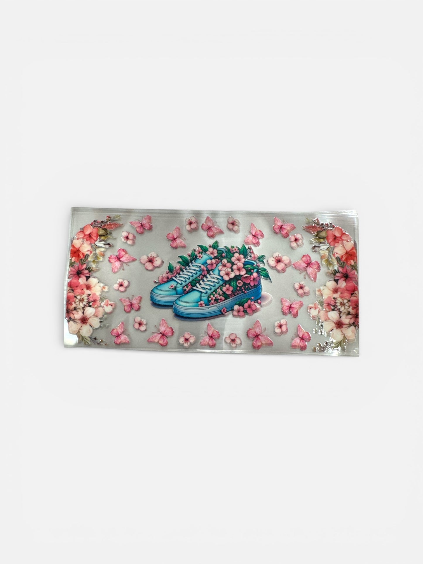 Low Top Tennis Shoes with Flowers 16oz UV DTF Transfer for Cups #172