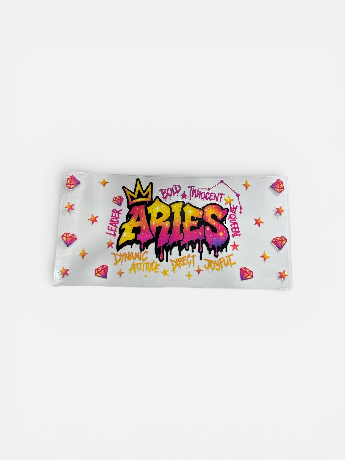 Aries Zodiac Sign UV DTF 16oz Cup Wrap, #176 Tumbler Decal