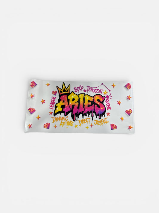 Aries Zodiac Sign UV DTF 16oz Cup Wrap, #176 Tumbler Decal