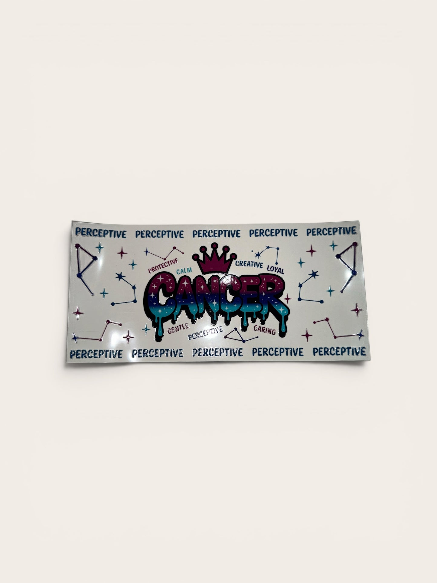 Cancer Zodiac Sign UV DTF 16oz Cup Wrap, #238 Tumbler Decal