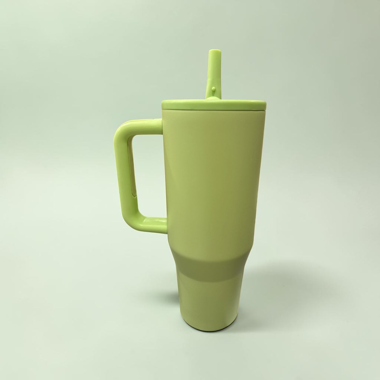 40oz Powder Coated Stainless Steel Tumbler with Handle LIGHT GREEN