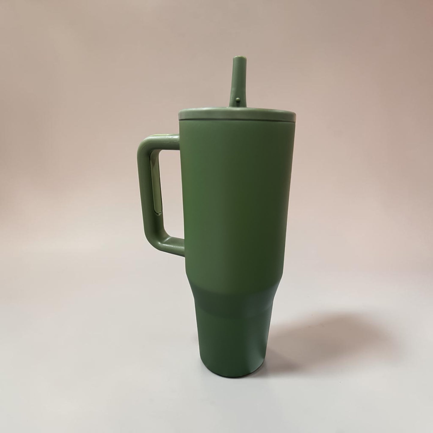 40oz Powder Coated Stainless Steel Tumbler with Handle OLIVE/ARMY GREEN