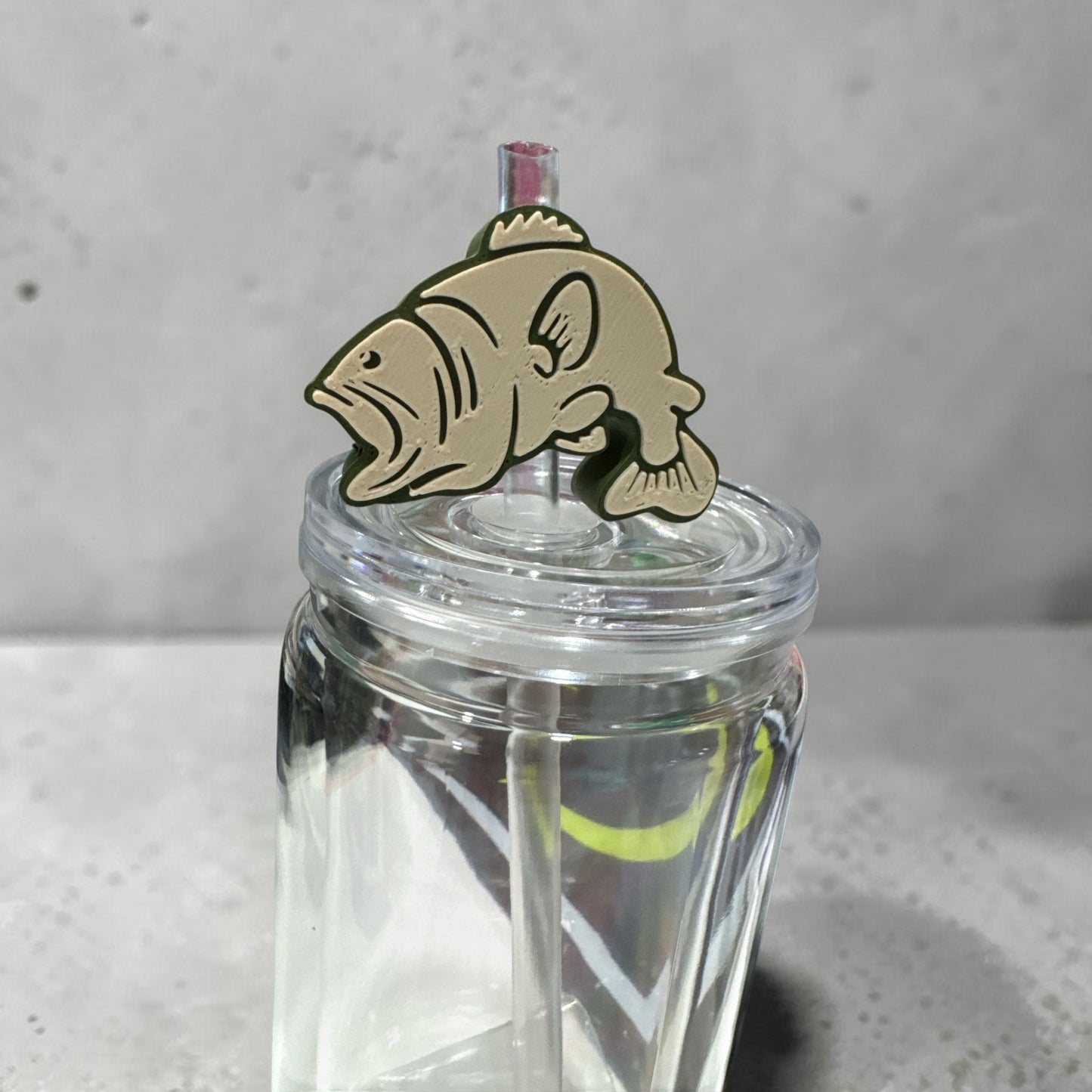 Bass Fish Straw Topper – Cute Silicone Drink Accessory for Tumblers