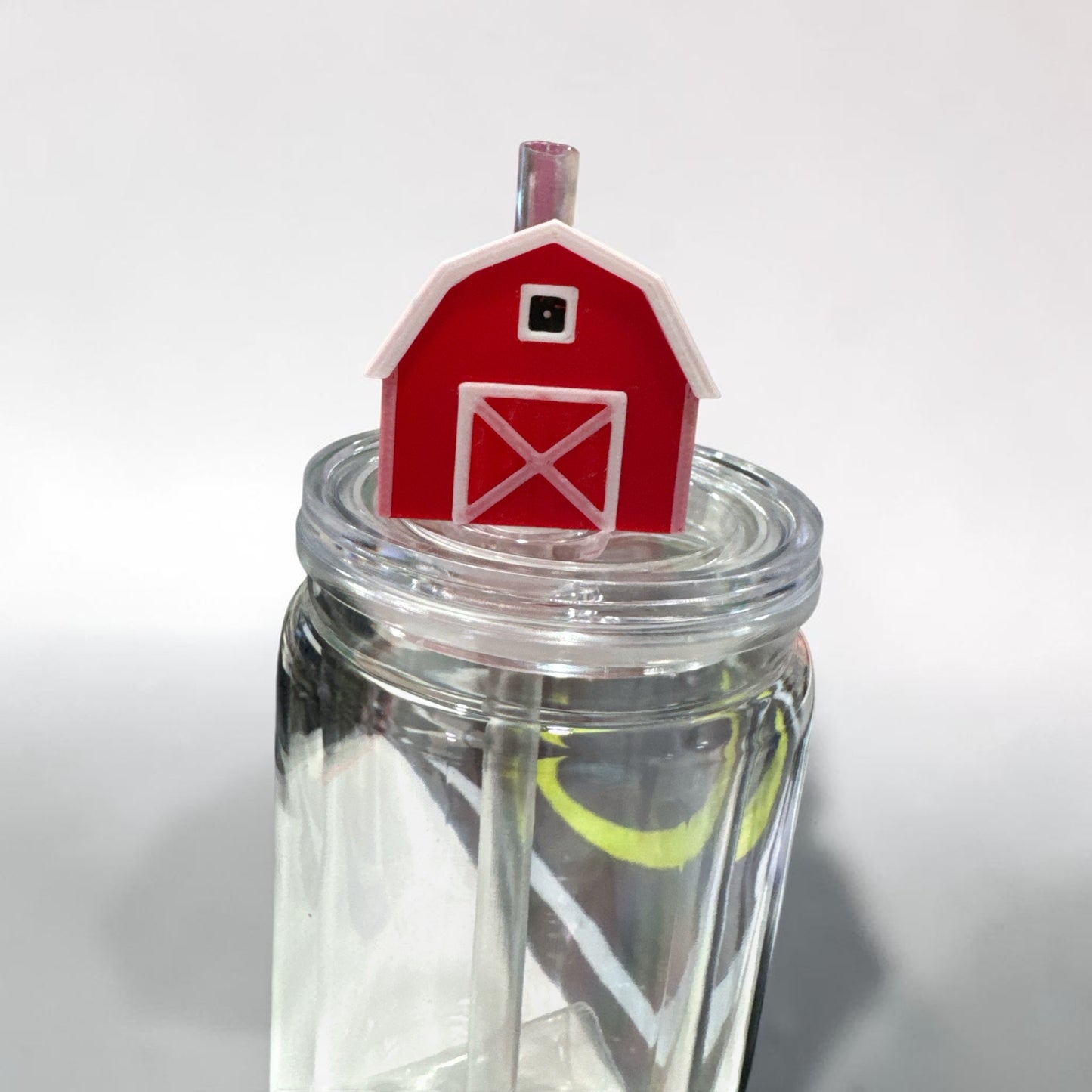 Red Barn Straw Topper – Cute Silicone Drink Accessory for Tumblers