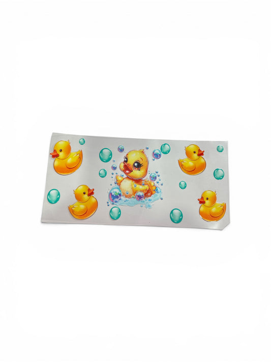 Duck - "Ducky taking a bath" Animal UV DTF 16oz Cup Wrap, #274 Tumbler Decal