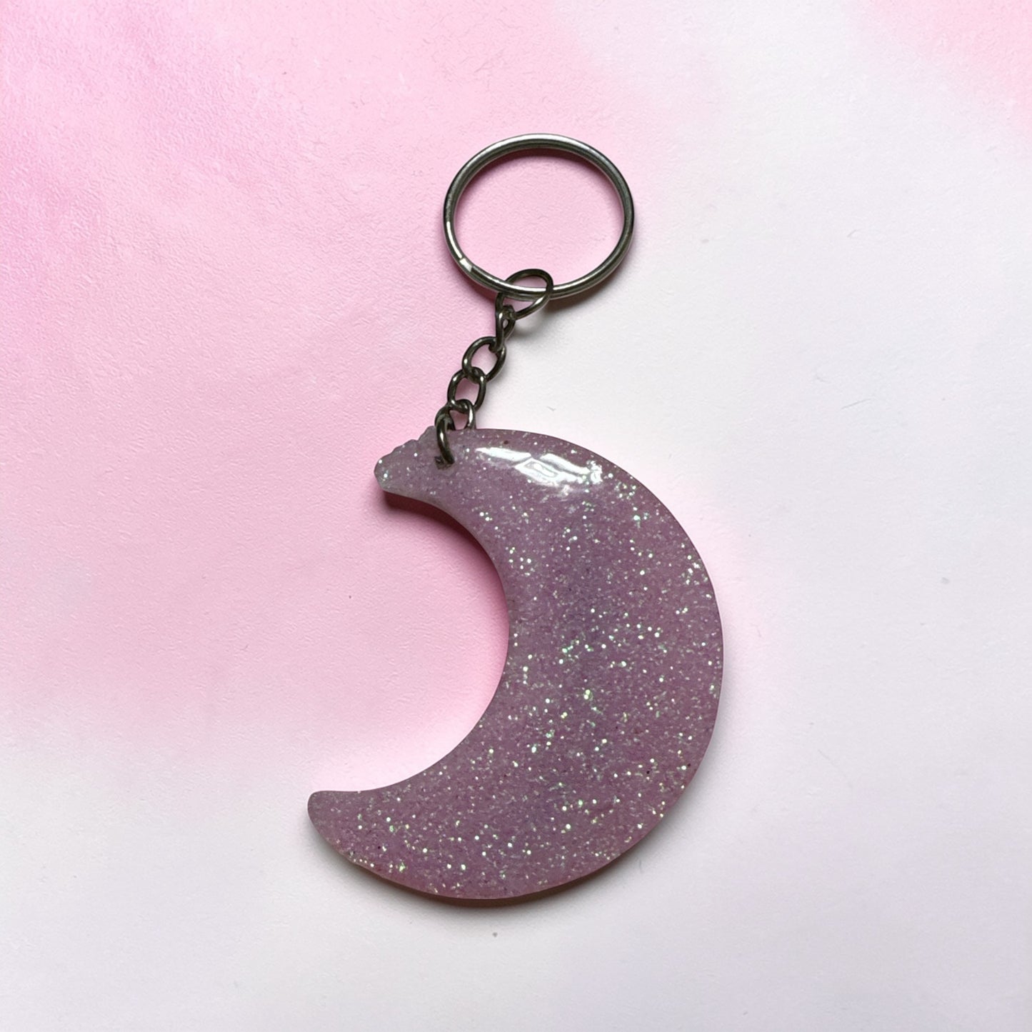 Crescent Moon Custom 2.5 INCH Keychain – Personalized Lunar Charm Keyring for Moon Lovers