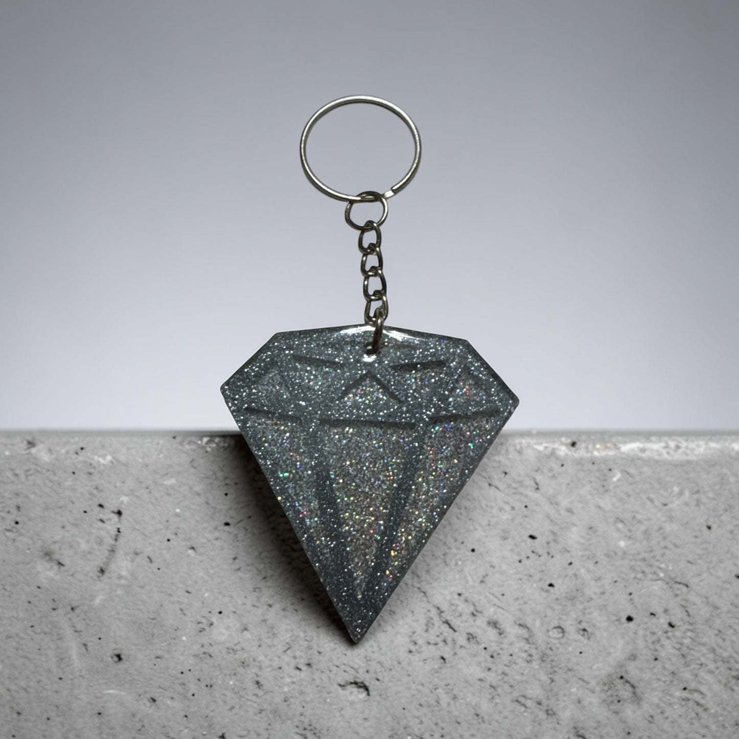 Diamond Glitter Personalized Acrylic Keychain – 2-Inch Sparkly Bag & Key Charm