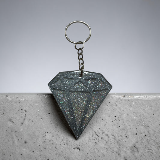 Diamond Glitter Personalized Acrylic Keychain – 2-Inch Sparkly Bag & Key Charm