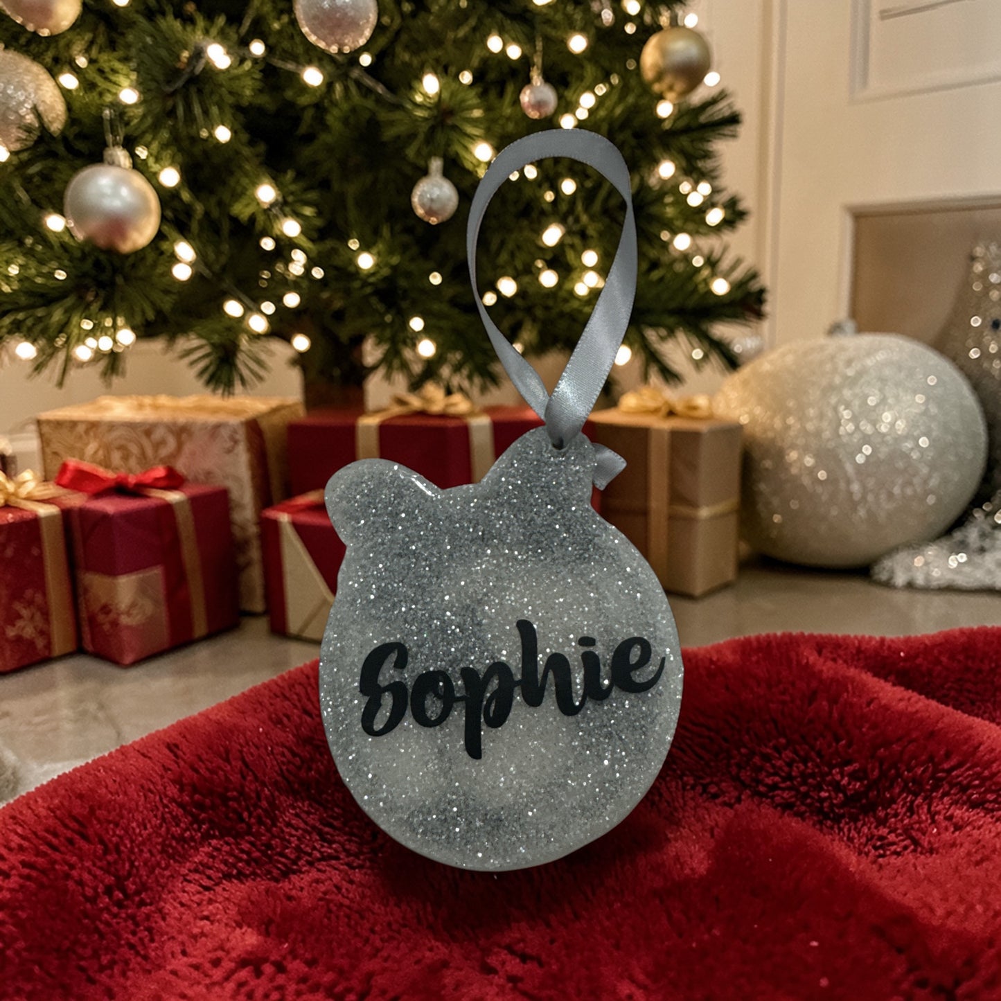 Soccer Ball Personalized Glitter Acrylic Ornament
