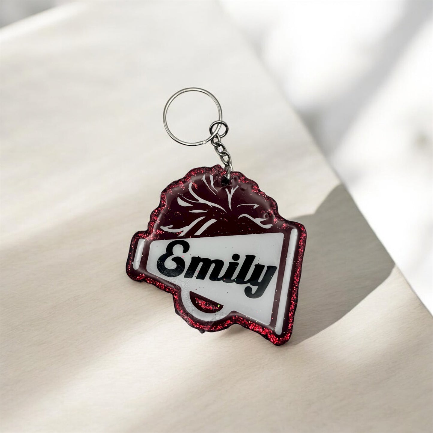 Megaphone with Pom| Cheerleading Keychain