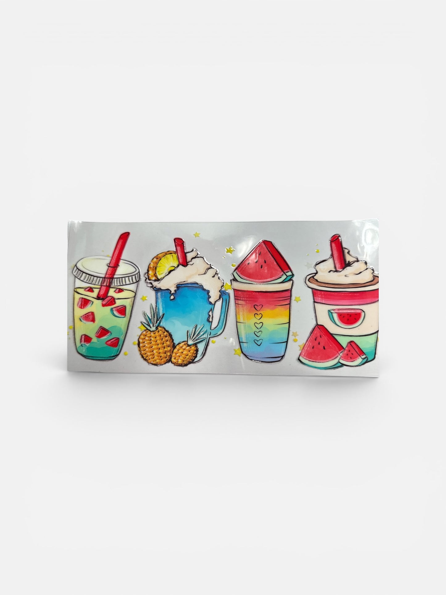 Beach Drinks (4 cups) UV DTF 16oz Cup Wrap, #297 Tumbler Decal