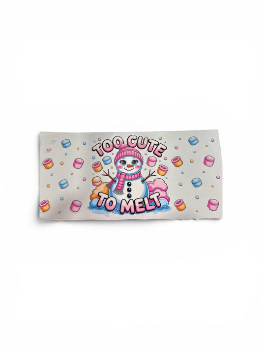 Snowman "Too Cute to Melt" 16oz UV DTF Transfer for Cups #310