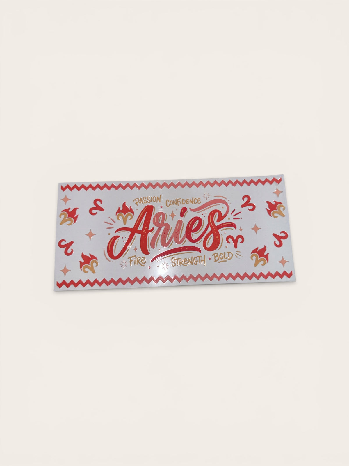 Choose A Zodiac CURSIVE WARM COLORS UVDTF Decals| Aquarius| Aries| Cancer| Capricorn| Gemini| Leo| Libra| Pisces| Sagittarius| Scorpio| Taurus| Virgo