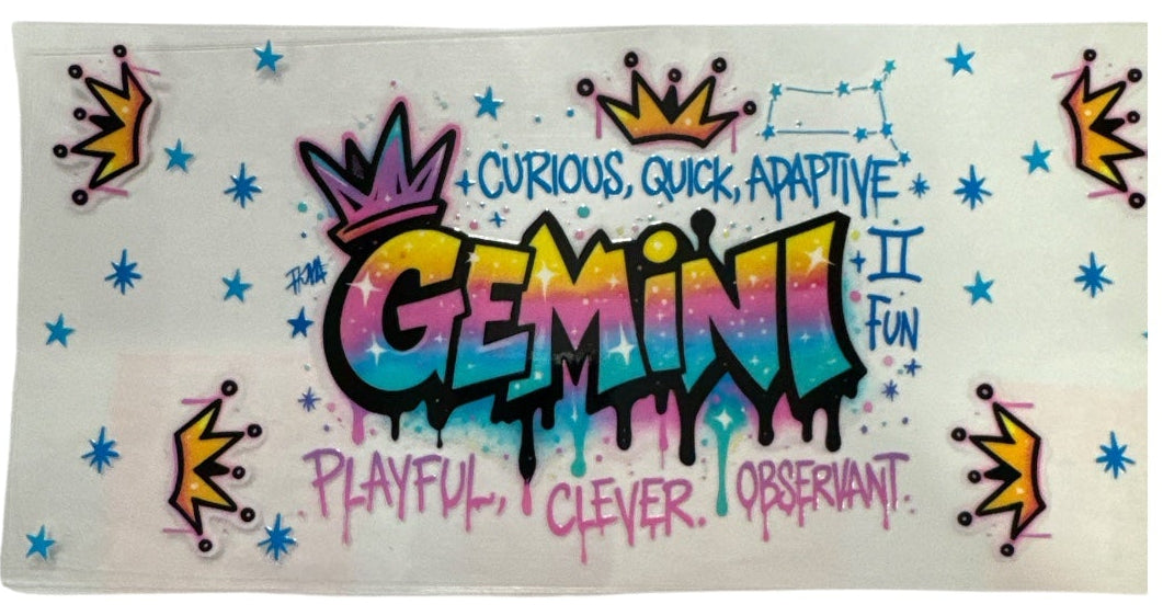 Choose A Zodiac Artistic Graffiti UVDTF Decals| Aquarius| Aries| Cancer| Capricorn| Gemini| Leo| Libra| Pisces| Sagittarius| Scorpio| Taurus| Virgo